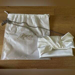 Badgley Mischka White Satin Purse